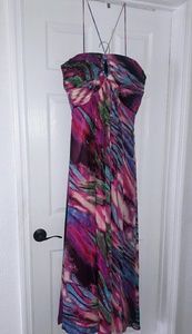 MultiColor Sleeveless Beaded Cocktail Evening Gown